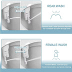 Bidet Attachment Dual Retractable Nozzles & Adjustable Water Pressure