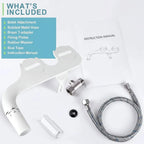 Bidet Attachment Dual Retractable Nozzles & Adjustable Water Pressure
