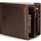 Bifold Wallet Genuine Leather RFID-Blocking 13 Card Slots