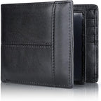 Bifold Wallet Genuine Leather RFID-Blocking 16 Card Slots