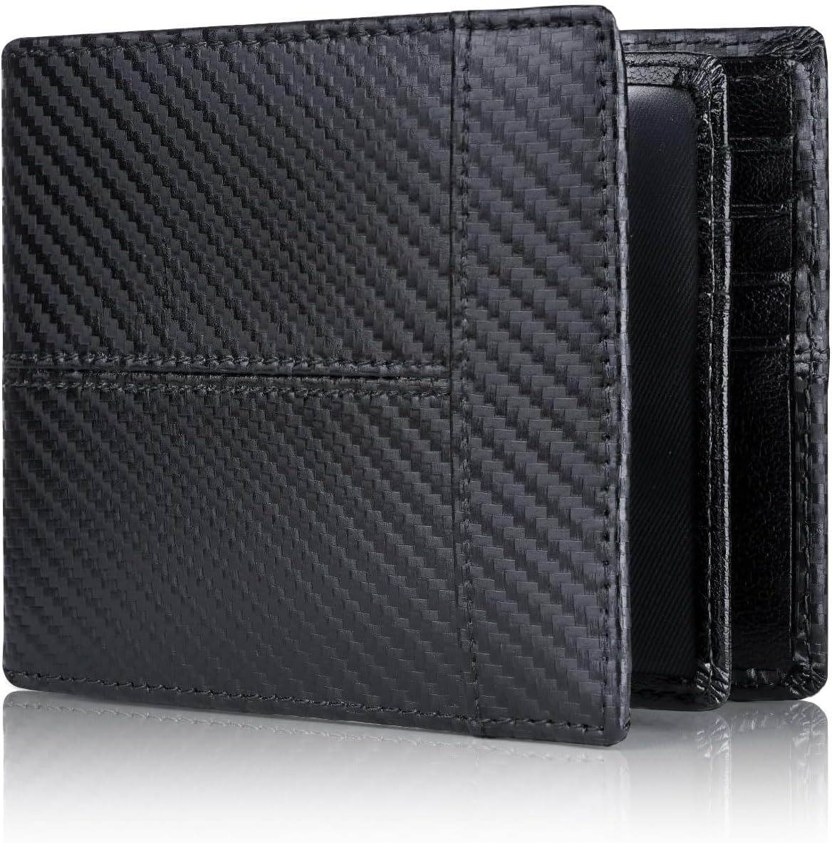 Bifold Wallet Genuine Leather RFID-Blocking 16 Card Slots