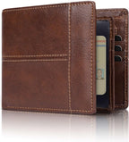 Bifold Wallet Genuine Leather RFID-Blocking 16 Card Slots