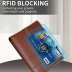 Bifold Wallet Genuine Leather RFID-Blocking 16 Card Slots