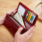 Bifold Wallet Slim Leather Multiple Card Slots & Bill Pocket