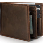 Bifold Wallet Slim RFID-Blocking Genuine Leather 13 Card Slots