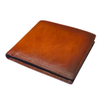 Bifold Wallet Top-Grain Leather RFID Blocking 10 Card Slots