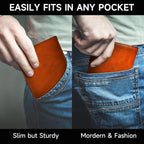 Bifold Wallet Top-Grain Leather RFID Blocking 10 Card Slots