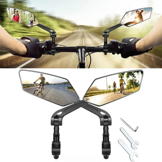 Bike Handlebar Mirror Pair Wide-Angle HD