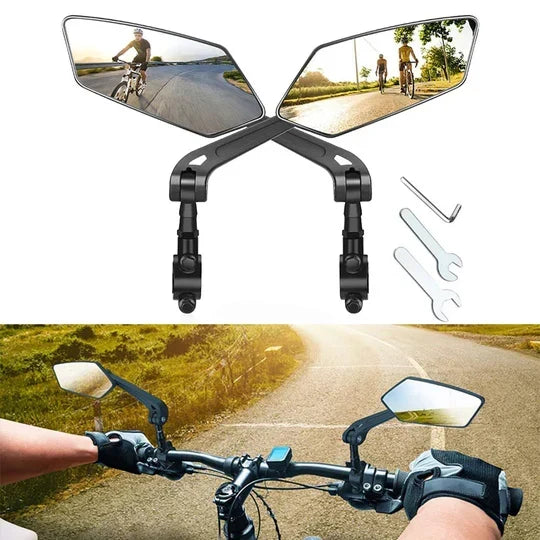 Bike Handlebar Mirror Pair Wide-Angle HD