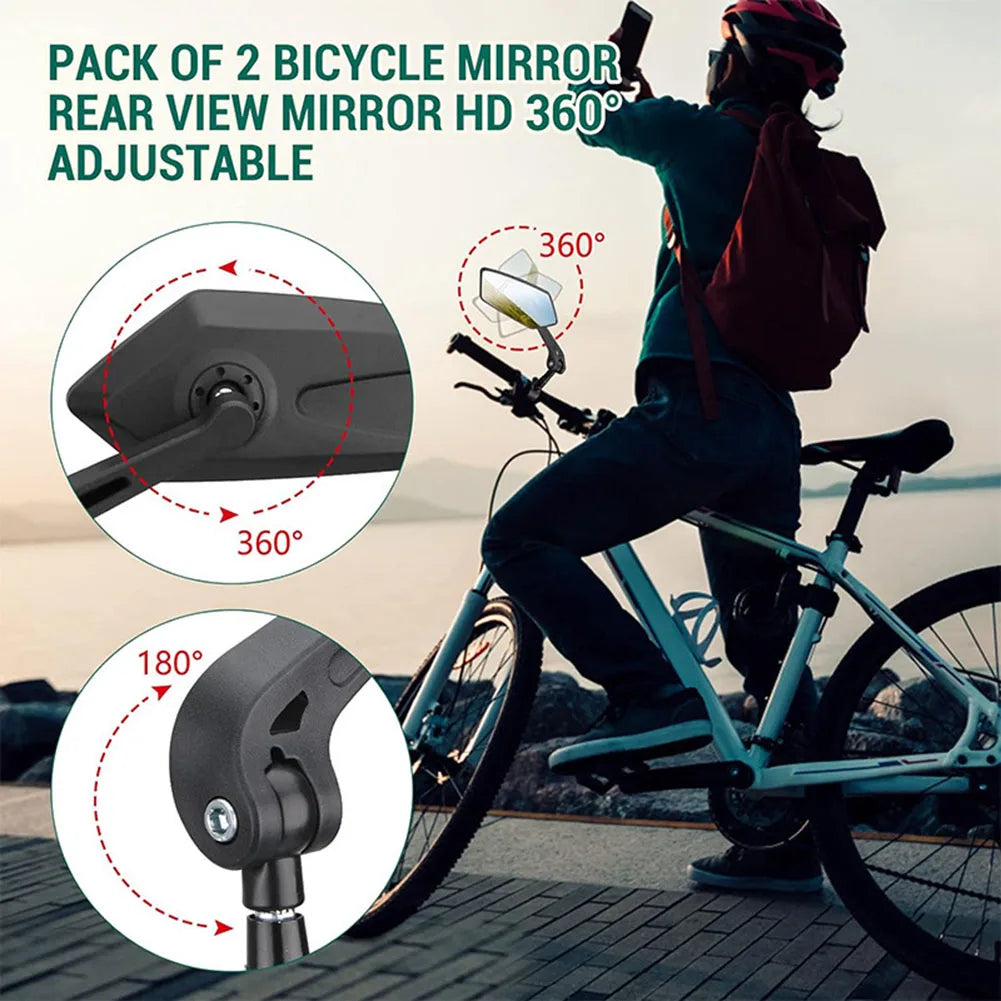 Bike Handlebar Mirror Pair Wide-Angle HD