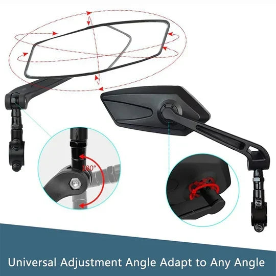 Bike Handlebar Mirror Pair Wide-Angle HD