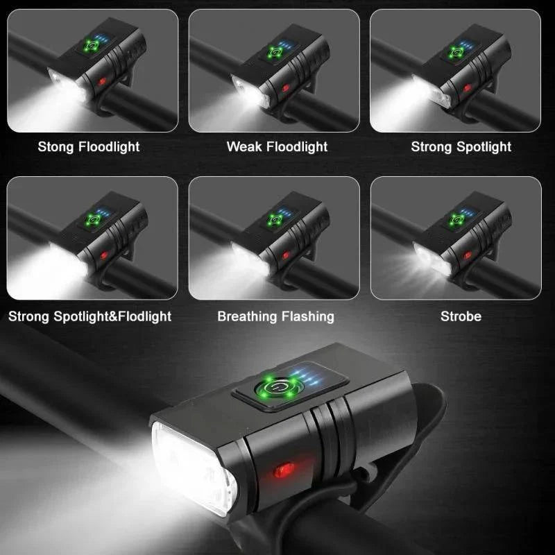Bike Headlight & Taillight Set 1000 Lumen USB Rechargeable