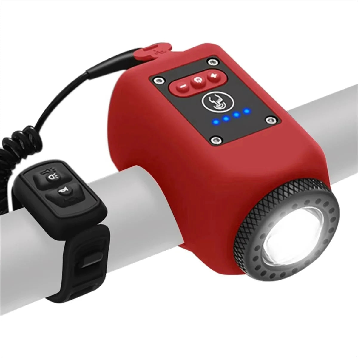 Bike Horn & Light 110dB Alarm Rechargeable Remote Control
