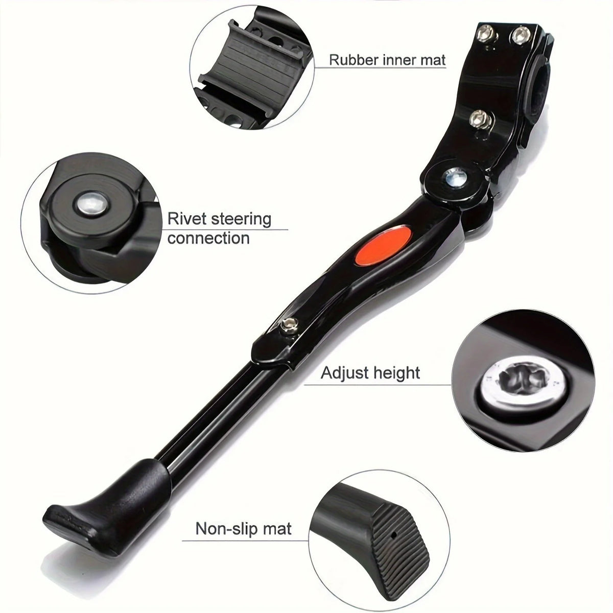 Bike Kickstand Adjustable Height Aluminum