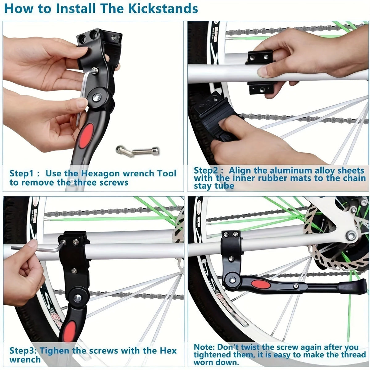 Bike Kickstand Adjustable Height Aluminum