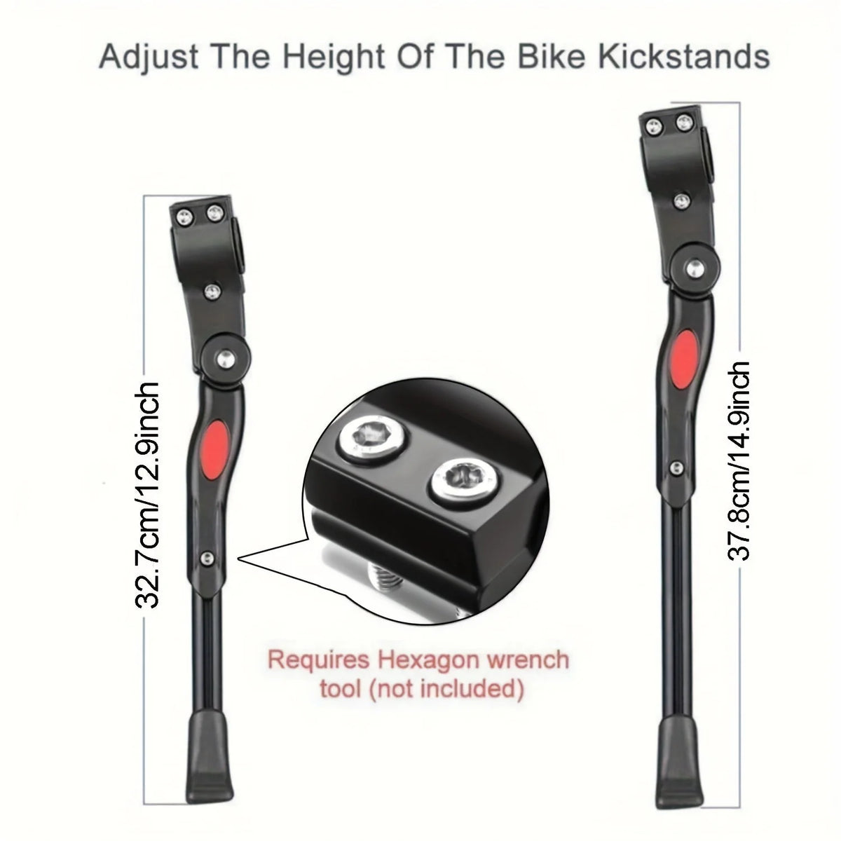 Bike Kickstand Adjustable Height Aluminum