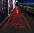 Bike Light Laser Lane Projection Rechargeable 8-Hour