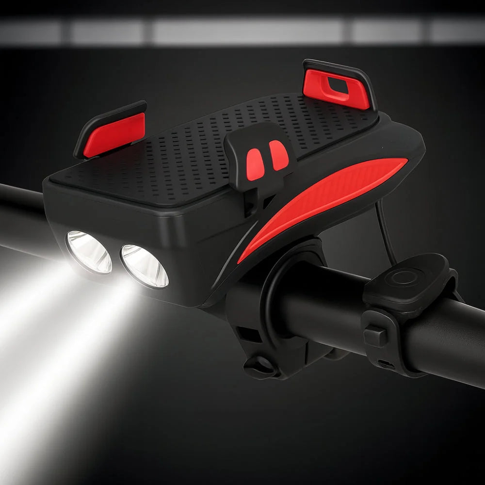 Bike Light Phone Mount Power Bank & Horn