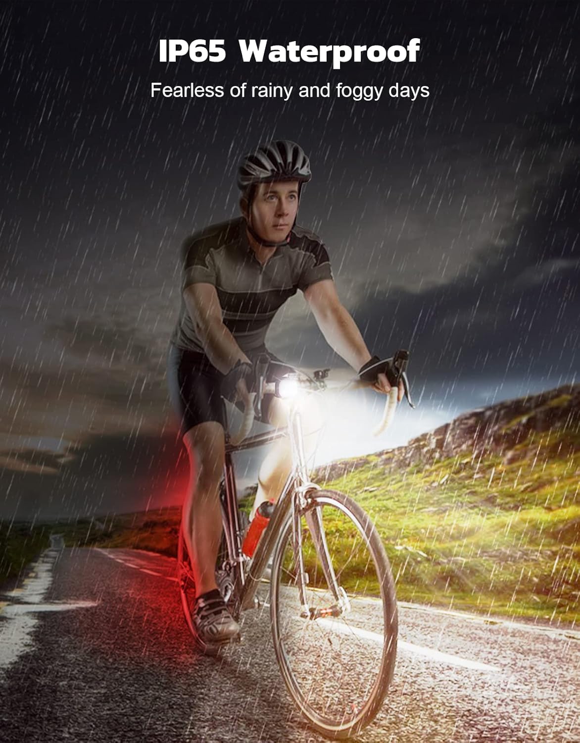 Bike Light Set Front & Rear Ultra Slim USB Rechargeable