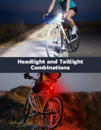 Bike Light Set Front & Rear Ultra Slim USB Rechargeable