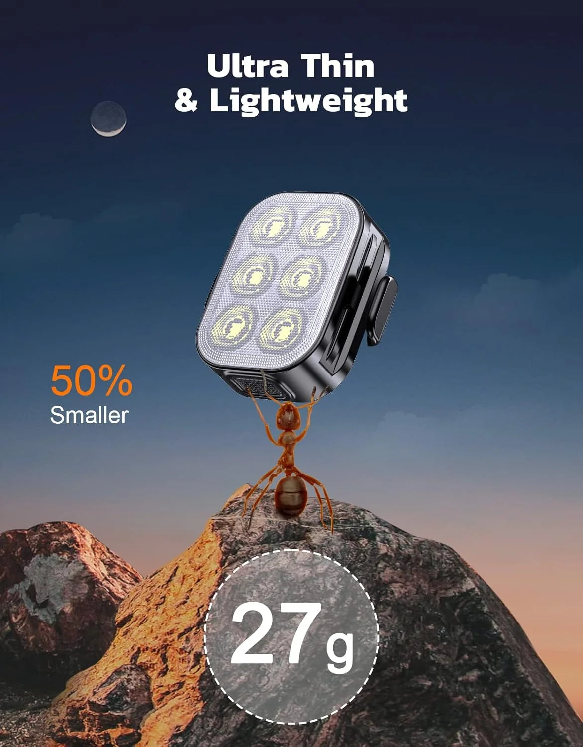 Bike Light Set Front & Rear Ultra Slim USB Rechargeable
