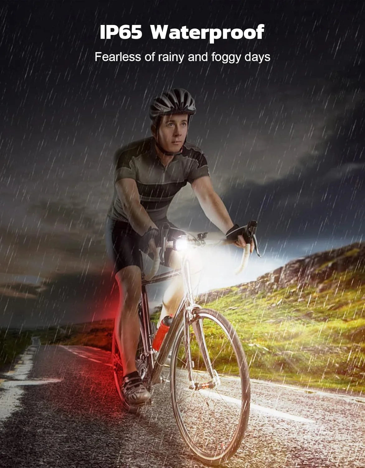 Bike Light Set Front & Rear Ultra Slim USB Rechargeable