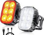 Bike Light Set Front & Rear Ultra Slim USB Rechargeable