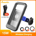Bike Phone Mount Waterproof 15W Wireless Charging