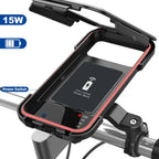 Bike Phone Mount Waterproof 15W Wireless Charging