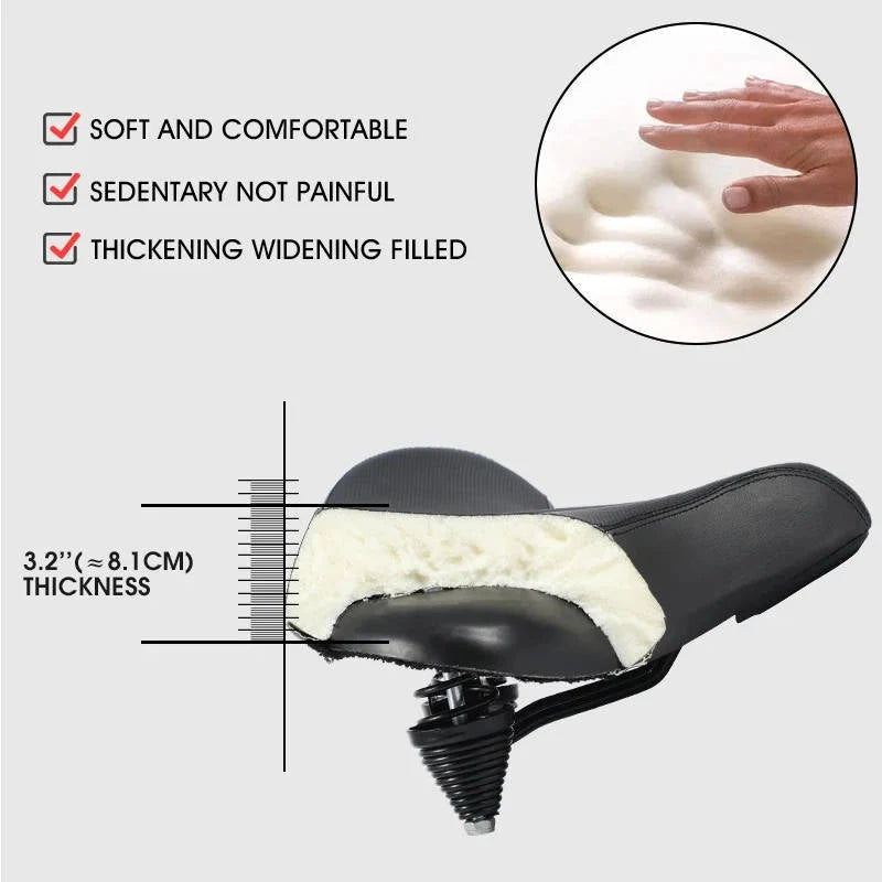 Bike Saddle Ergonomic Memory Foam Ventilated Dual Springs