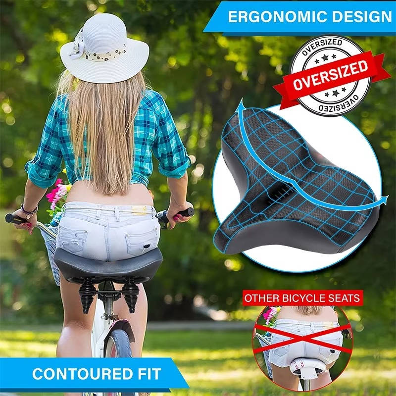 Bike Saddle Ergonomic Memory Foam Ventilated Dual Springs