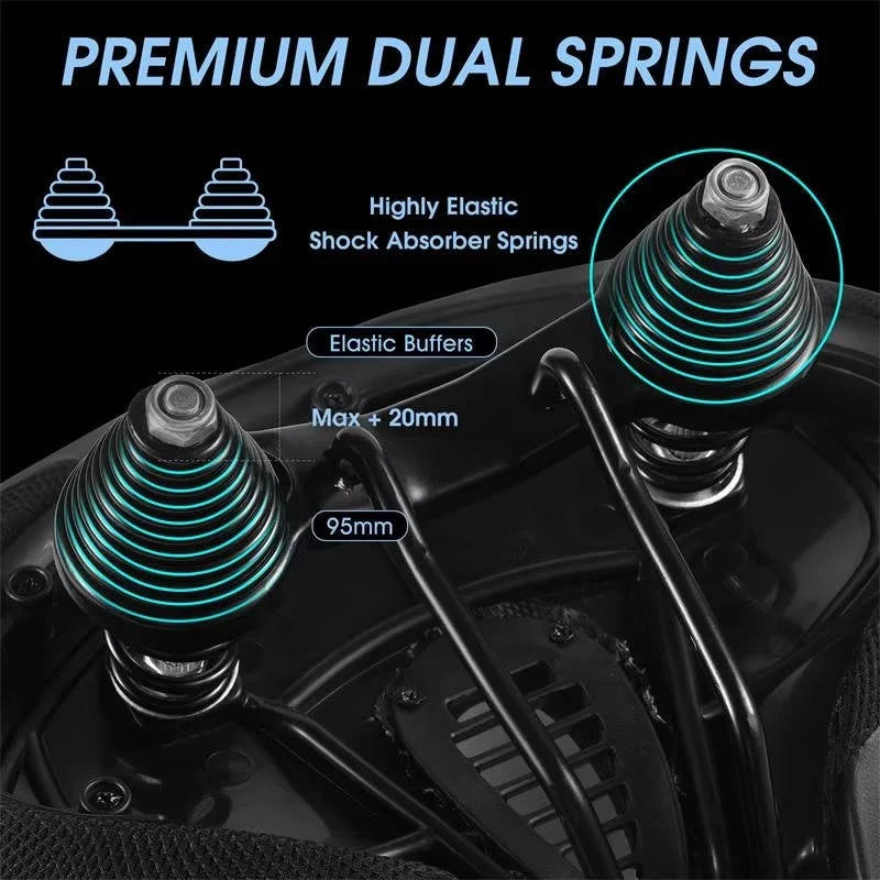 Bike Saddle Memory Foam Ventilated Dual Spring Shock Absorption
