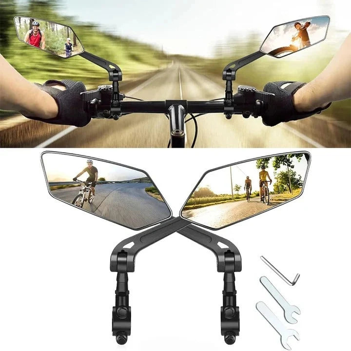 Bike & Scooter Mirror Set 360° Adjustable HD Glass