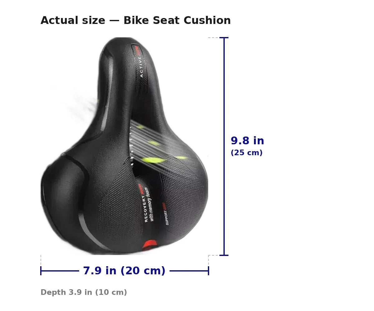 Bike Seat Cushion Ergonomic Shock-Absorbing Universal Fit