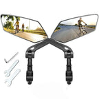 Bike Side Mirrors HD Flat Glass Foldable 360-Degree Rotation