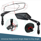 Bike Side Mirrors HD Flat Glass Foldable 360-Degree Rotation