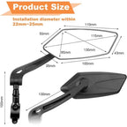 Bike Side Mirrors HD Flat Glass Foldable 360-Degree Rotation
