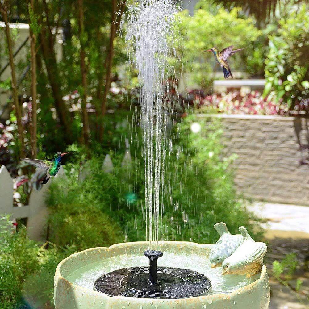 Bird Bath Fountain Solar-Powered Four Adjustable Nozzles