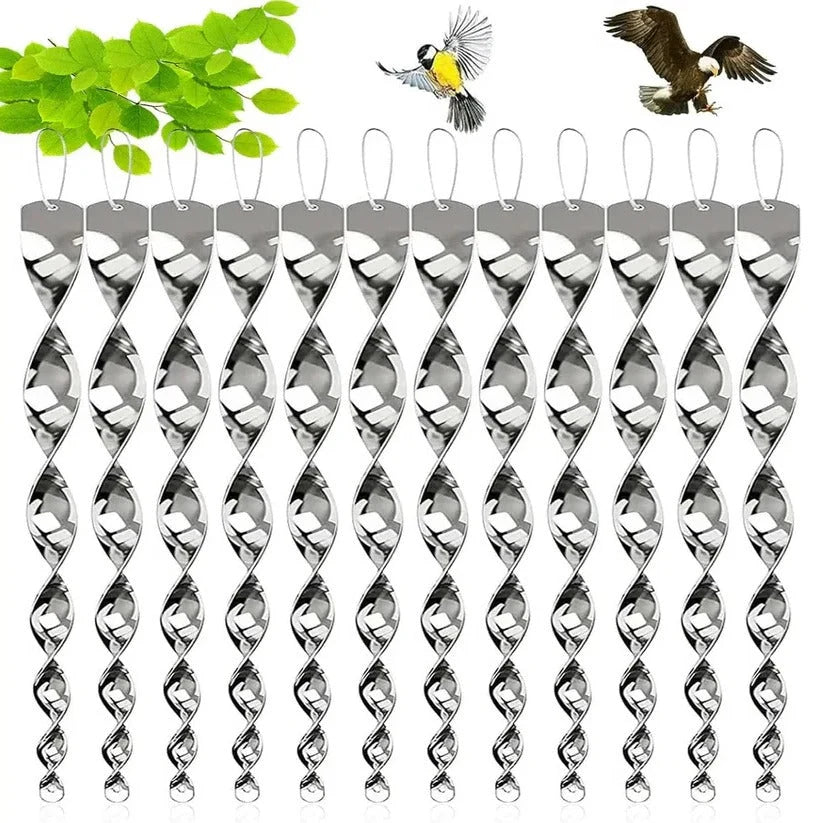 Bird Deterrent Spiral Rods Reflective & Wind-Powered