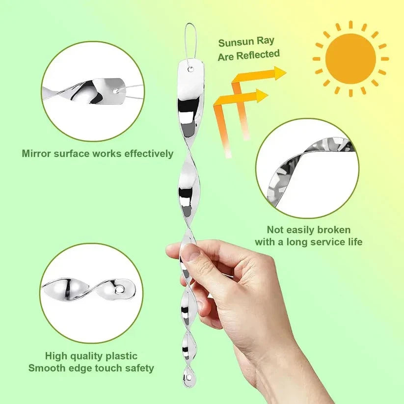 Bird Deterrent Spiral Rods Reflective & Wind-Powered
