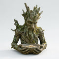 Bird Feeder Bowl Sculptural Tree Face Weather-Resistant Resin