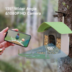 Bird Feeder Camera 1080p HD Solar & AI ID