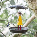 Bird Feeder Powder-Coated Metal Raincoat Silhouette