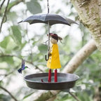 Bird Feeder Powder-Coated Metal Raincoat Silhouette