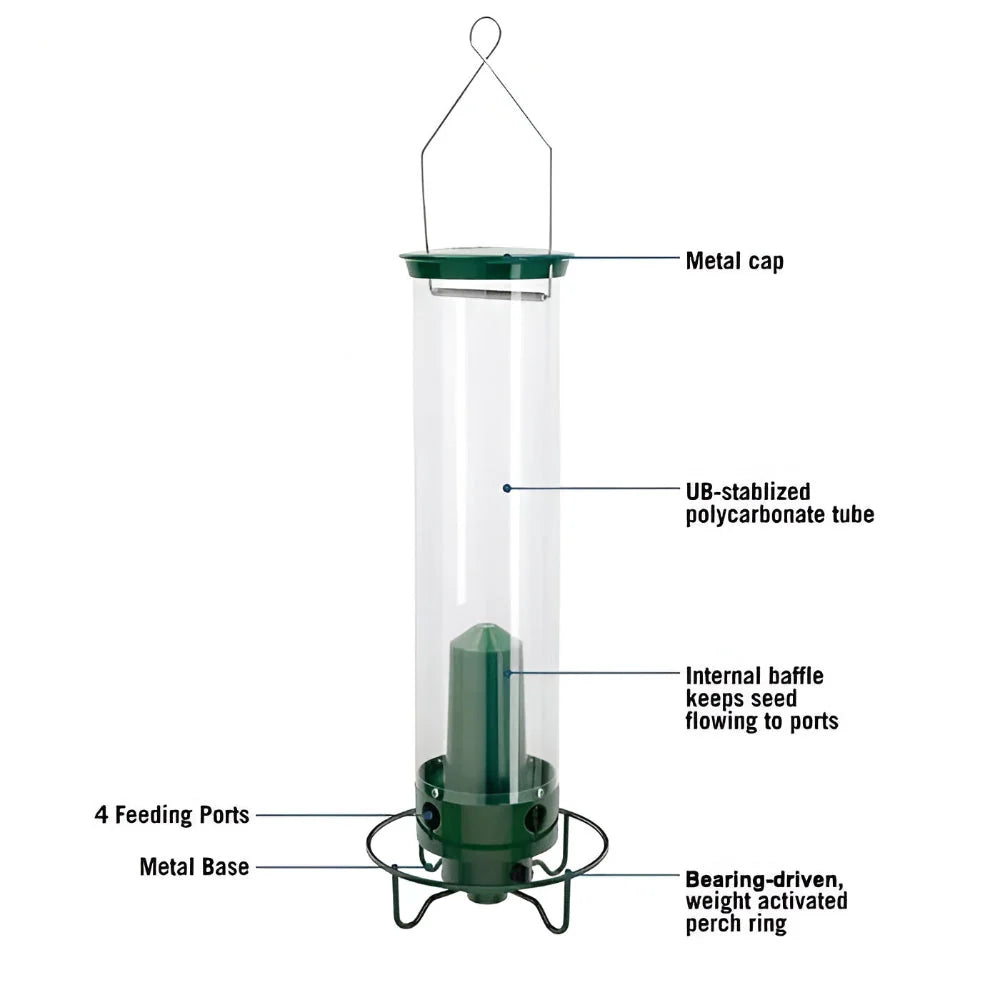 Bird Feeder Squirrel-Proof Rotating Perch 50 cm Tube