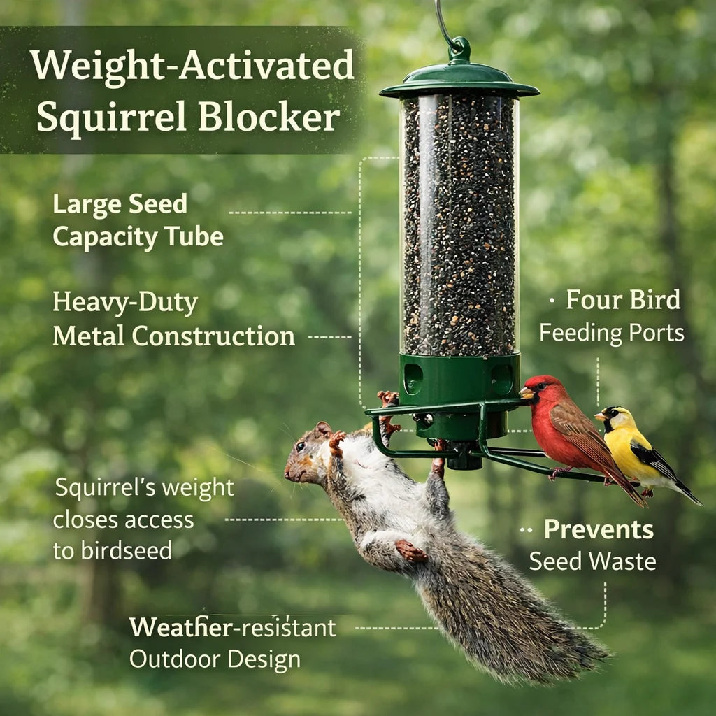 Bird Feeder Squirrel-Proof Rotating Perch 50 cm Tube