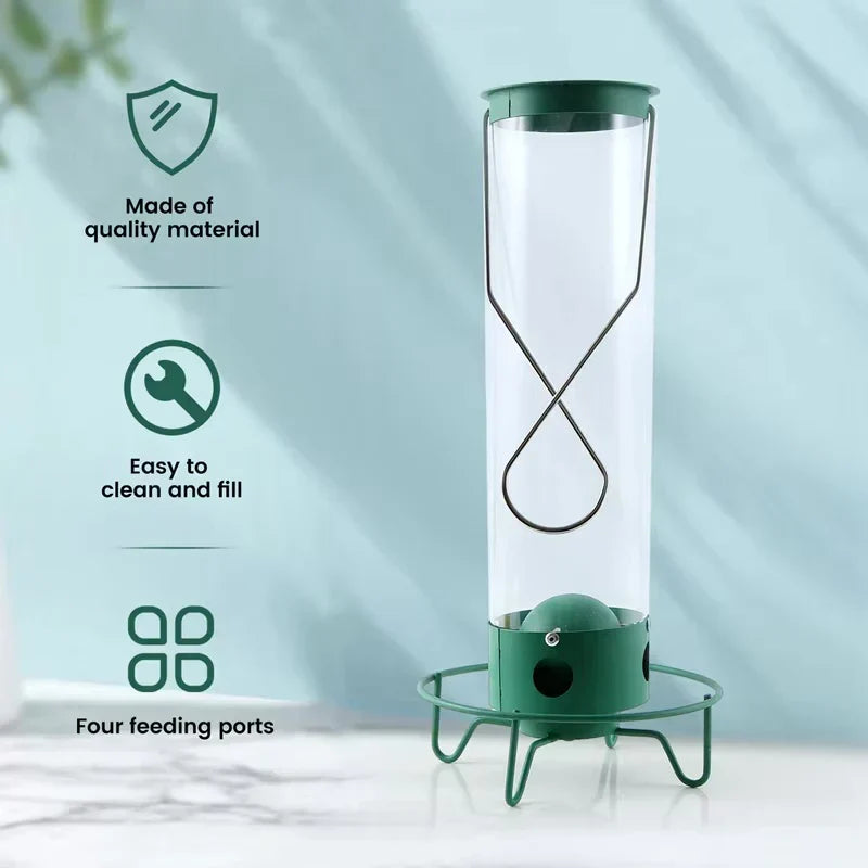 Bird Feeder Station Weight-Activated Perch Large Reservoir