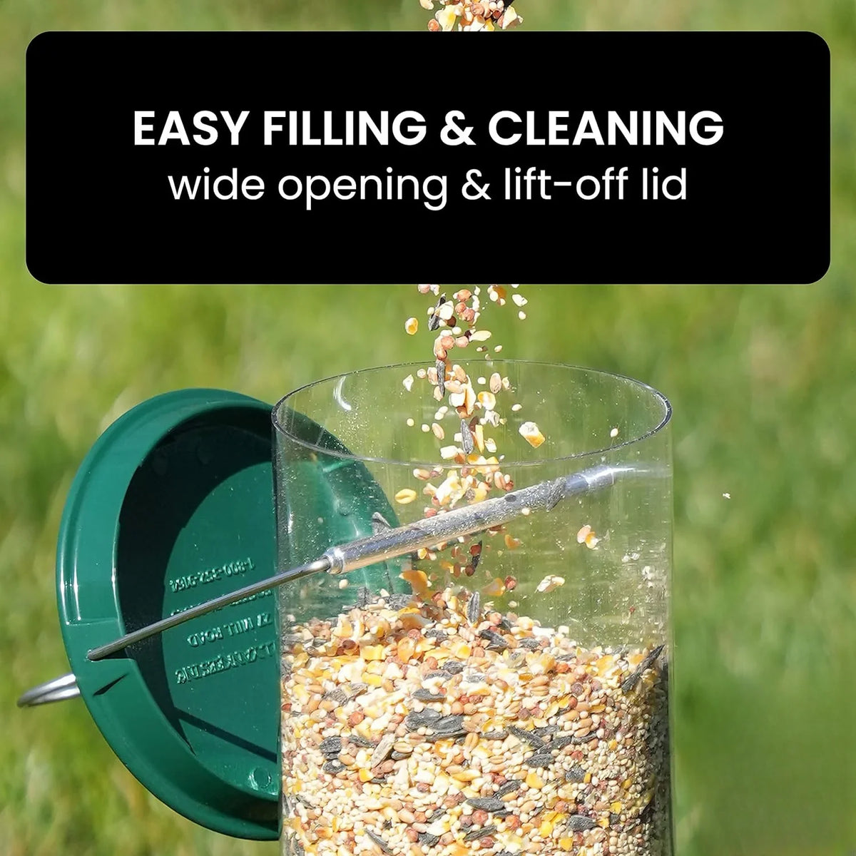 Bird Feeder Weight-Activated Spinning Perch & Clear Tube