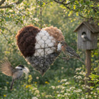 Bird Nesting Material Holder Alpaca Fiber Heart-Shaped Hanging