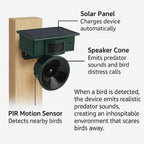 Bird Repeller Motion-Activated Ultrasonic Weather-Resistant
